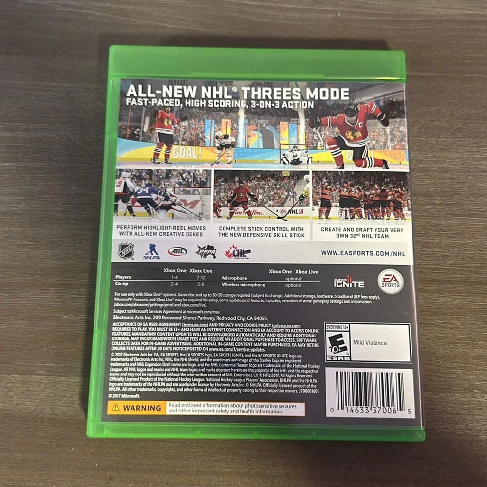 NHL 18 Xbox one game used